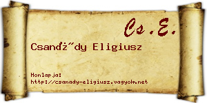 Csanády Eligiusz névjegykártya
